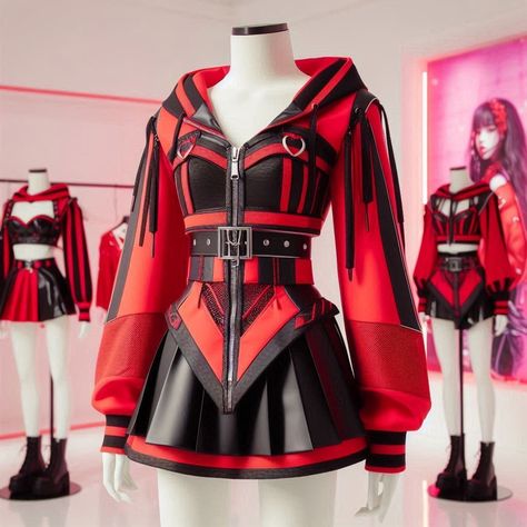 Cute Futuristic Outfits, Jujutsu Kaisen Outfit Ideas, Pop Aesthetic Outfits, Idol Inspired Outfits, Futuristic Outfits Aesthetic, Popstar Outfits Ideas, Idol Outfit Ideas, Eclipse Outfit, Kpop Outfits Inspiration