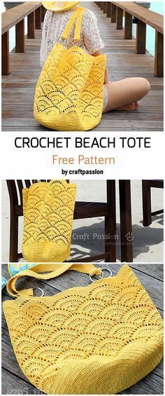 Diy Beach Bag, Crochet Beach Bag, Tote Crochet, Crochet Tote Pattern, Crochet Beach Bags, Beach Crochet, Confection Au Crochet, Bag Pattern Free, Crochet Gratis