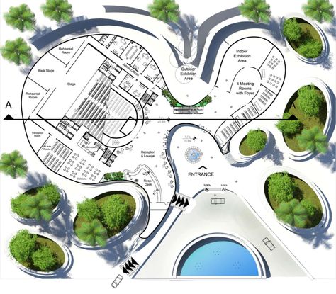 Convention Center Design, Cultural Center Architecture, Parking Plan, Theater Architecture, مركز ثقافي, Conceptual Architecture, Architecture Concept Diagram, Event Hall, Cultural Centre