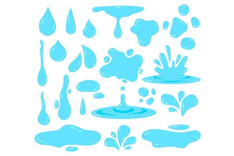 Water splash. Dripping water, tear blob and waters swirls, fluid droplets, clear aqua elements isolated vector icons illustration set. Falling fresh liquid, puddle with clear and pure fluid Water Sketch, Hand Shadows, Dripping Water, Doodle Pages, Water Drip, Elements Design, Coffee Drawing, Water Splash, Vector Icons Illustration