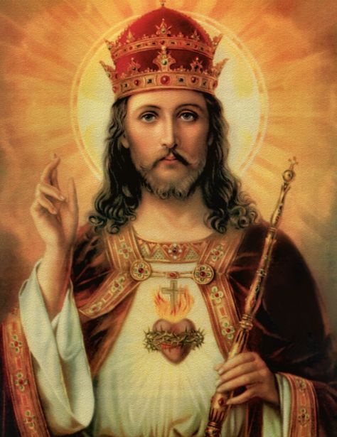 #catholic #jesus Jesus Is King Wallpaper, King Wallpaper, King Painting, Catholic Wallpaper, Bible Things, Holy Quotes, Jesus Is King, Pictures Of Christ, Mary Statue