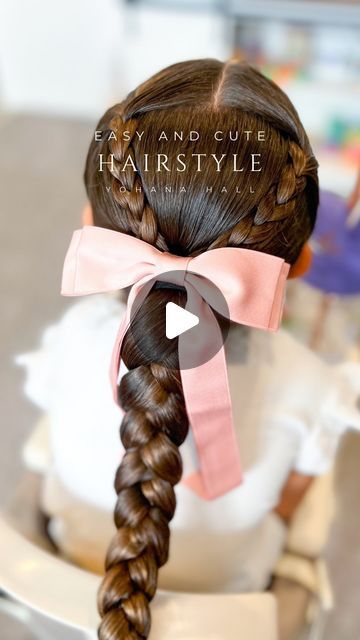 Yohana Hall on Instagram: "This one is one of the easiest and cutest hairstyles, one of my go to whenever I don’t have a lot of time! ⁣ .⁣ .⁣ .⁣ .⁣ .⁣ #hairstyles #hairtutorial #instahair #cutehairstyles #easyhairstyles #kidhairstyles #summerhair #girlmom #girlmomlife #hairinspiration" Hairstyles For Long Hair Little Kids, Hair Style For School Kids, First Day Hairstyles For Kids, Kids First Day Of School Hairstyles, Easy Kid Hairstyles For Long Hair, Cute Hairstyles Little Kids, 3rd Grade Girl Hairstyles, Cute Hairstyles For Bday, Girls Short Hairstyles For School