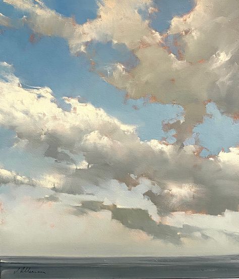 Joseph Alleman, Farm Scene Painting, Clouds In The Sky, Abstract Cloud, Bright Paintings, New Works, Cloud Painting, Traditional Paintings, Environment Concept Art