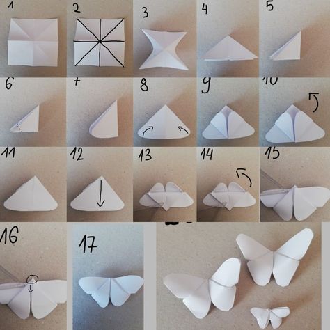 Origami Butterflies, Origami Step By Step, Creative Origami, Kraf Kertas, Cute Origami, Origami Patterns, Tables Kitchen, Instruções Origami, Origami Paper Art