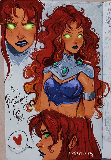 Teen Titans Starfire, Starfire And Raven, Nightwing And Starfire, Original Teen Titans, Teen Titans Fanart, Dc Comics Artwork, Arte Inspo, Arte Sketchbook, Dc Comics Art