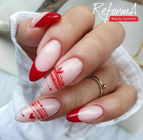 40+ Creative Valentine's Day Nail Art Ideas Vday Nails, Valentine Nail Art, February Nails, Nail Designs Valentines, Makijaż Smokey Eye, Nagel Inspo, Manicure Y Pedicure, Heart Nails, Valentine's Day Nails