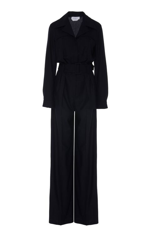 Weil Belted Silk Cashmere Jumpsuit by GABRIELA HEARST for Preorder on Moda Operandi Hijab Black, Black Jumpsuit Outfit, Blue Bandage Dress, Neutral Capsule Wardrobe, Gabriela Hearst, Stay Gold, Jumpsuit Outfit, Outfit Jeans, Stylish Clothes For Women