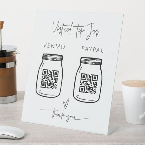 Tips Sign Ideas, Wedding Sign Gift, Payment Sign, Gift Table Sign, Vendor Booth Display, Craft Fair Booth Display, Scan Code, Craft Market Display, Gift Table Signs