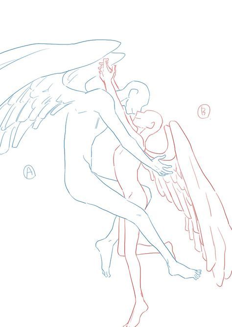 People With Wings, Anime Hug, Desen Realist, Couple Drawing, Wings Drawing, Desen Anime, 인물 드로잉, Anime Drawings Tutorials, Art Base