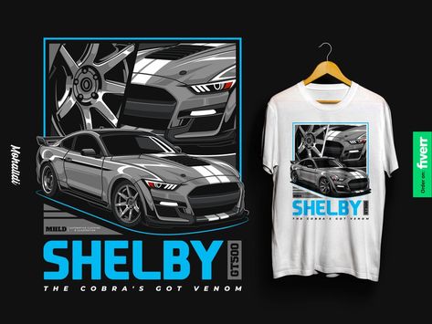 Ford Gt500, Car Mustang, Shelby Car, Automotive Illustration, Motorcycle Illustration, Car Apparel, Automotive Apparel, Ford Mustang Shelby Gt500, Shirt Logo Design