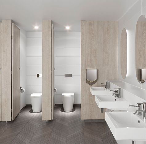 Cleanflush | Caroma Specify Public Restroom Design, Commercial Bathroom Designs, تصميم دورة مياه, Toilet Cubicle, Commercial Toilet, Best Kitchen Design, Restroom Design, Arsitektur Masjid, Decor Eclectic