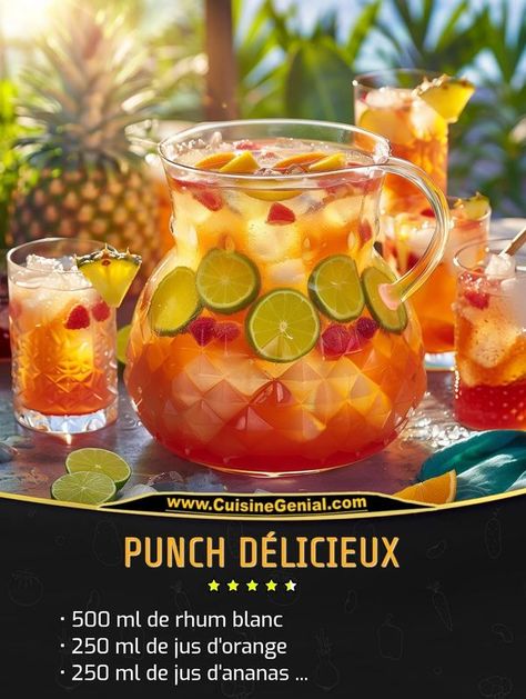 Recettes du jour à Partager | 🍹 Punch Délicieux 🍍🍊 | Facebook Fontaine A Punch, Jus D'orange, Smoothie, Parfait, Fruit