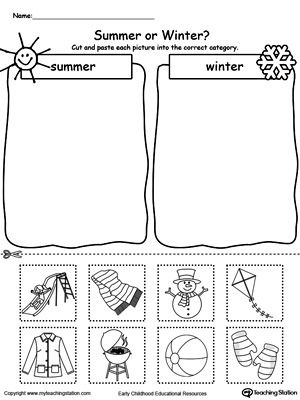 summer winter,sort by season,season sorting,seasons,summer seasonal worksheets,seasonal worksheets,seasons Season Worksheets Kindergarten, Summer Worksheets For Preschool, Winter Worksheets For Preschool, Seasons Kindergarten, Winter Worksheet, Sorting Worksheet, Seasons Preschool, Seasons Lessons, Seasons Worksheets