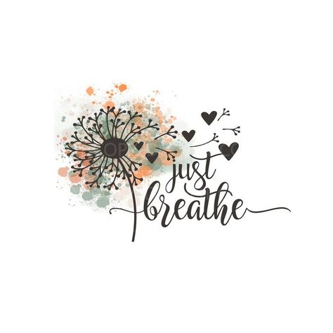 Just Breathe Tattoos For Women, Best Art Drawings, Dandelion Watercolor, Just Breathe Tattoo, Cat Paw Tattoos, Dandelion Tattoo Design, Butterfly Inspiration, Yoga Products, Dandelion Tattoo