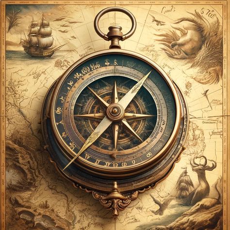 Pirate Elements, Compass Photography, Marine Tattoo, Compass Art, Compass Watch, Map Sketch, Gas Mask Art, Pirate Themed Birthday, Pirate Jewelry