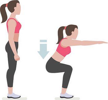 Body-weight Squats Body Weight Squats, Squat And Ab Challenge, Weight Squats, Squat Exercise, Squats Workout, Body Weight Squat, Hiit Circuit, Side Fat, Oblique Workout