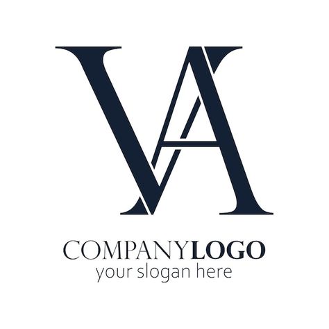 Va monogram logo elegant | Premium Vector #Freepik #vector #va-logo #logo-design #logo #abstract-logo Va Logo Design, Va Logo, Vs Monogram Logo Design, Va Monogram Logo, Pv Monogram Logo, V V Logo Design, Couple Monogram Design, Free Monogram Fonts, Elegant Logo Design