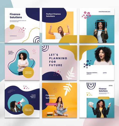 Finance Instagram Post Templates FIG, PSD, SKETCH, XD Finance Instagram Post, Facebook Post Mockup, Instagram Graphic Design, Instagram Design Layout, Facebook Post Design, Instagram Feed Planner, Facebook Post Template, Instagram Feed Ideas Posts, Instagram Template Design