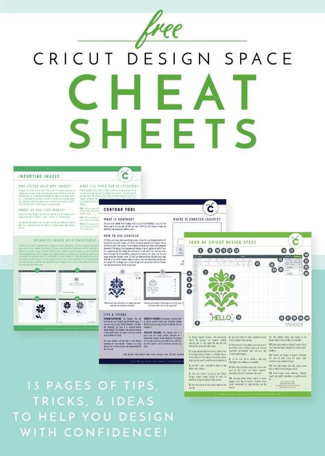 Navigate Cricut Design Space and learn how to design and create with confidence with these FREE Cricut Design Space Cheat Sheets! Design Space Cheat Sheets, Cricket Fonts, Sell Easy, Cricut Help, How To Use Cricut, Cricut Supplies, Cricut Explore Projects, Cricut Air, Cricut Expression