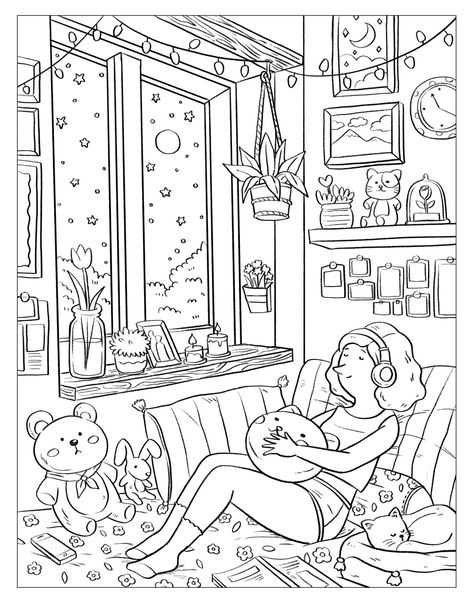 Canvas Art Projects, Detailed Coloring Pages, Adult Colouring Pages, Printable Coloring Book, Easy Coloring Pages, Easy Doodles Drawings, Mermaid Coloring, Cartoon Coloring Pages, Cool Coloring Pages