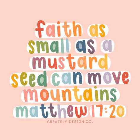 He replied, “Because you have so little faith. Truly I tell you, if you have faith as small as a mustard seed, you can say to this mountain, ‘Move from here to there,’ and it will move. Nothing will be impossible for you.” Matthew 17:20💛 How Cool Is It That The Same God Quote, Mustard Seed Bible Verse, Faithful Quotes, So Will I, Bible Verse About Mustard Seed, Matthew 17:20, Positive Quote, Mustard Seed Quote Faith, If You Have Faith As A Mustard Seed