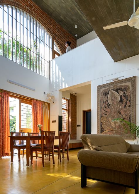 India House Interior, Double Height Ceiling, Decorate A Dining Room, Classic House Interior Design, Living Room Lighting Ideas, Cultural Anthropology, Room Lighting Ideas, Exposed Ceilings, India House