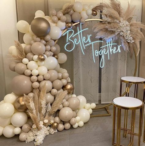 Neutral Balloon Arch, Boho Balloon Garland, Double Stuffed Balloons, Champagne Balloons, 18th Birthday Decorations, Champagne Birthday, Happy Birthday Decor, Balloon Arch Kit, Bridal Shower Balloons