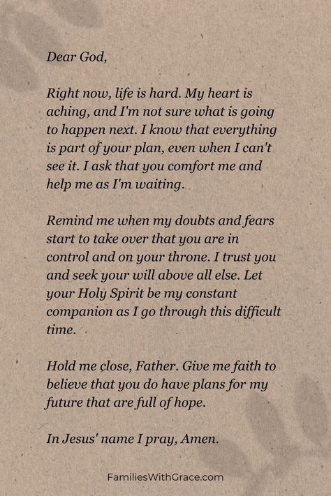 Waiting on God can be hard. Find comfort and encouragement in these Biblical examples and five prayers for patience in a season of waiting. #Hope #Faith #Encouragement #OldTestament #NewTestament #BibleStories #GodIsFaithful #FindingHope Prayers For Season Of Waiting, Scriptures For Hope Encouragement, Quotes God Faith Inspirational, God Prayers Faith Quotes, Bible Scriptures For Encouragement, Prayers For Hardship, Prayers For Someone In The Hospital, Quick Prayers For Strength, Scripture For Patience