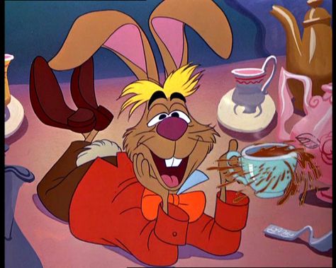 alice in wonderland disney characters march hare - Google Search Alice In Wonderland 1951, Alice In Wonderland Disney, Wonderland Costumes, March Hare, Psy Art, Alice In Wonderland Tea Party, Mad Tea Party, Arte Disney, Mad Hatter Tea Party