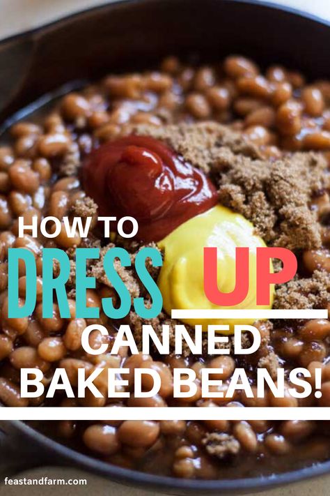 Baked Beans From Canned Kidney Beans, Baked Beans With Worcestershire, Van De Camp Baked Beans, Baked Beans Canned Recipes, What To Add To Baked Beans, How To Make Baked Beans From Can, Baked Beans Small Batch, Best Baked Beans Recipe Easy, Better Baked Beans