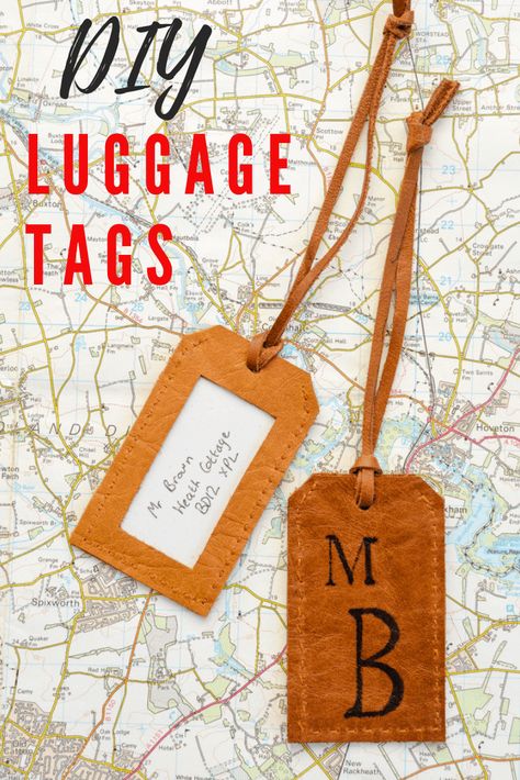 DIY luggage tags 23 Luggage Tag Pattern, Diy Luggage Tags, Diy Leather Luggage Tags, Luggage Tag Template, Luggage Tags Diy, Diy Lunch, Tags Ideas, Travel Retail, Suitcase Tags