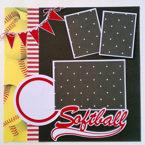 girls softball scrapbook layouts | Softball Sports Girls premade scrapbook layout by ohioscrapper, $15.00 Softball Layouts, Baseball Layouts, Sports Layout, Kids Sports Crafts, Baseball Scrapbook, Scrapbook School, Softball Crafts, Scrapbooking Sports, Premade Scrapbook Layouts