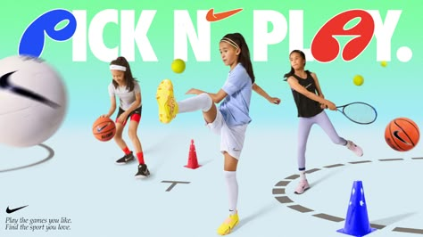 Nike Photography, Kids Banner, Soccer Poster, Kids Soccer, Concept Development, Nike Kids, Kids Club, Kids Sports, Exercise For Kids