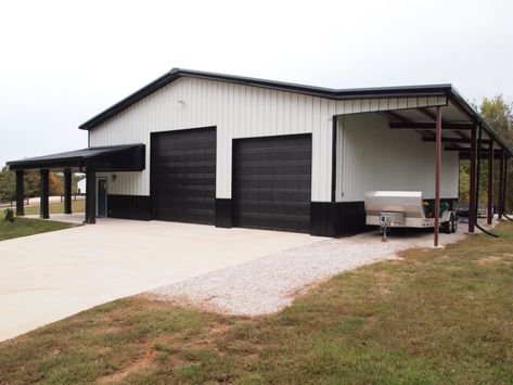 50x75x16 Metal Building Customer in Arkansas | Simpson Steel Building Shop With Living Quarters, Metal Garage Buildings, Metal Shop Building, Pole Barn Garage, Metal Building Kits, Steel Building Homes, Metal Garage, Barn Shop, Barn Storage