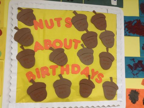 Birthday Board Fall themed Fall Birthday Boards For Daycare, Birthday Board Ideas, Goddard School, Fall Classroom Ideas, Birthday Board Classroom, Birthday Chart, Month Ideas, Birthday Boards, Classroom Boards