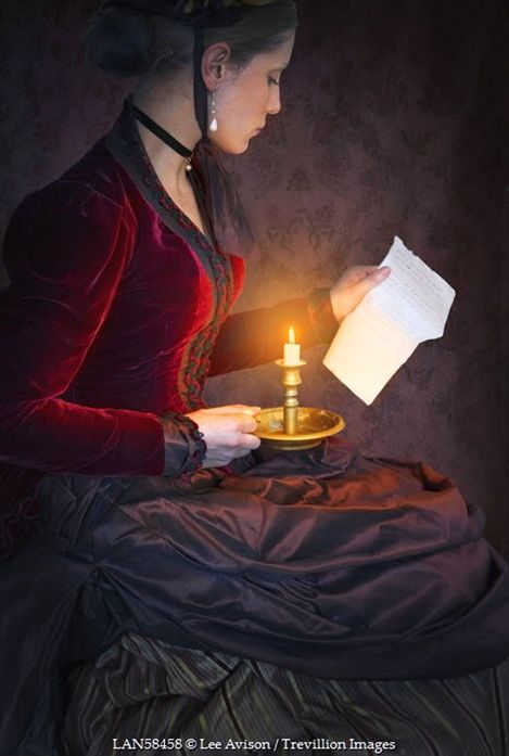 Avison, Lee - Victorian Woman Reading Letter by Candlelight (Trevillion Images) Bridal Clothing, Brides Dress, Wedding Destinations, Victorian Aesthetic, Historical Women, Gothic Romance, Victorian Women, Woman Reading, Victorian Christmas