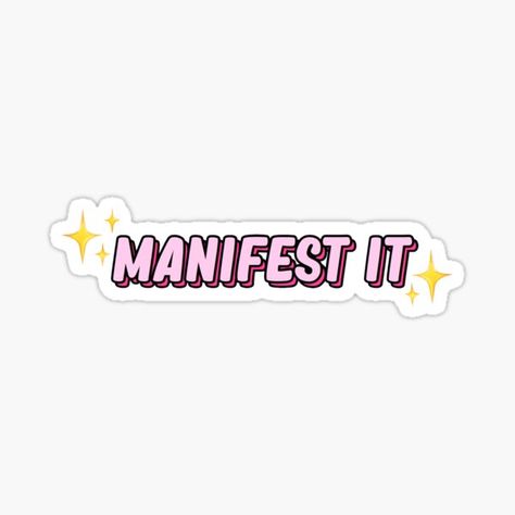 Aesthetic Stickers Random, Mindfulness Stickers, Manifest Stickers, Manifestation Stickers, Inspiration Stickers, 2024 Stickers, Funny Laptop Stickers, Pink Stickers, Sticker Design Inspiration