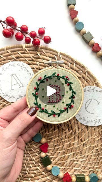 Stitchin With Samantha on Instagram: "Christmas Craft Idea🎄🎅

Monogram ornaments for the whole fam! Or the newlyweds, your bestie, or the college student, or really anyone you want to shower with Christmas cheer!✨

These personalized ornament stick & stitch patterns are in my Etsy shop as pre-printed patterns! You can select just one letter or up to 30! I also have a digital bundle available to print yourself!

If you need help finding the link, comment ORNAMENT and I’ll send you the direct link.❤️🪡

#christmas #christmascrafts #embroidery #handembroidery #embroidered #diyembroidery #embroiderydesign #christmasdecor #christmasdecor #craftymom #diycrafts #diycraft #handmade #handmadehome #handmadeholidays #ornament #diyornaments #embroideryart #handmadegifts" College Ornaments Diy, Embroidered Letter Ornament, Xmas Embroidery Ideas, Diy Christmas Ornaments Personalized, Embroidery Christmas Ornaments Patterns, Hand Embroidery Christmas Ornaments, Embroidered Ornaments Diy, Embroidery Ornaments Diy, Embroidery Letters Patterns