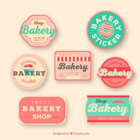 Sticker Design Ideas, Sewing Business Logo, Bakery Stickers, Business Aesthetics, Cookie Logo, Cake Boxes Packaging, Free Business Logo, Bakery Packaging Design, Cute Bakery