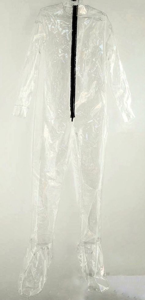 Plastic Outfit, Apocalypse Fashion, Transparent Raincoat, Vinyl Clothing, Mesh Shirt, Clear Vinyl, Vinyl Colors, Clothes Pins, High Fashion