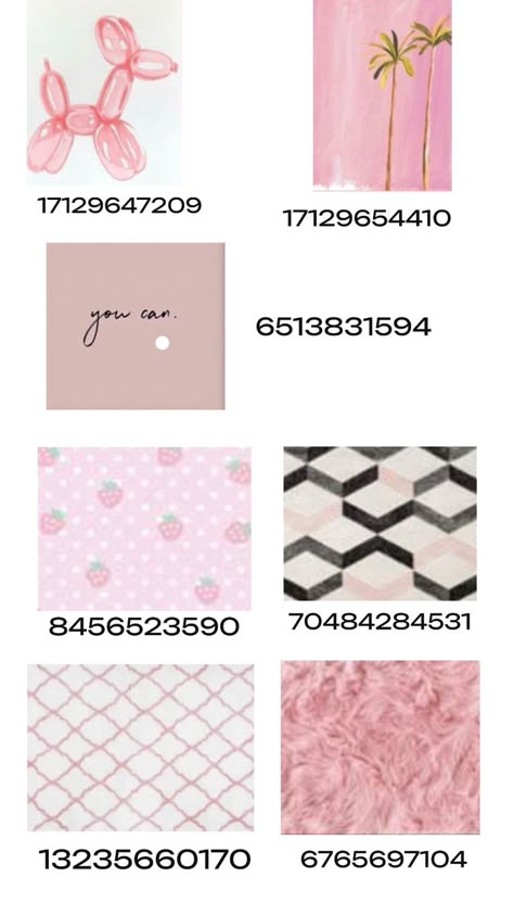 Codes 4 berry ave, Bloxburg & other// my first post//top 3 r pics// bottom 4 rugs Pink Decal Codes, Modern Decals, Bloxburg Decals Codes Aesthetic, Preppy Decal, Cute Family Pictures, Pic Code, Blocksburg Room Ideas￼, Baby Blue Wallpaper, Roblox Image Ids