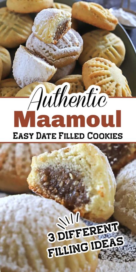 Easy Maamoul Recipe, Mamool Cookies Dates, Christopher Kimball Recipes, Lebanese Cookies Recipes, Mamool Cookies Recipe, Middle East Dessert, Moroccan Cookies Recipe, Turkish Cookies Recipe, African Cookies Recipes