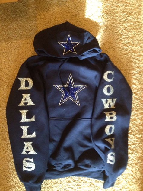 Dallas Cowboys Bling Hoodie by jhendley04 on Etsy..my daughter would love this... Dallas Cowboys Shoes, Dallas Cowboys Outfits, Cowboys Sweatshirt, Dallas Cowboys Sweatshirt, Dallas Cowboys Hoodie, Bling Hoodie, Dallas Cowboys Gear, Dallas Cowboys Women, Dallas Cowboys Baby