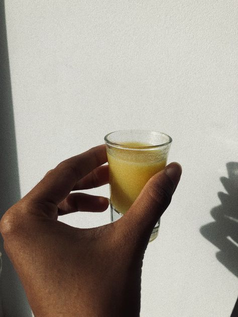 Acv Drink Aesthetic, Ginger Shot Aesthetic, Juice Shots Aesthetic, Ginger Shots Aesthetic, Wellness Shots Aesthetic, Energized Aesthetic, Ginger Moodboard, Healthy Drinks Aesthetic, Detox Aesthetic