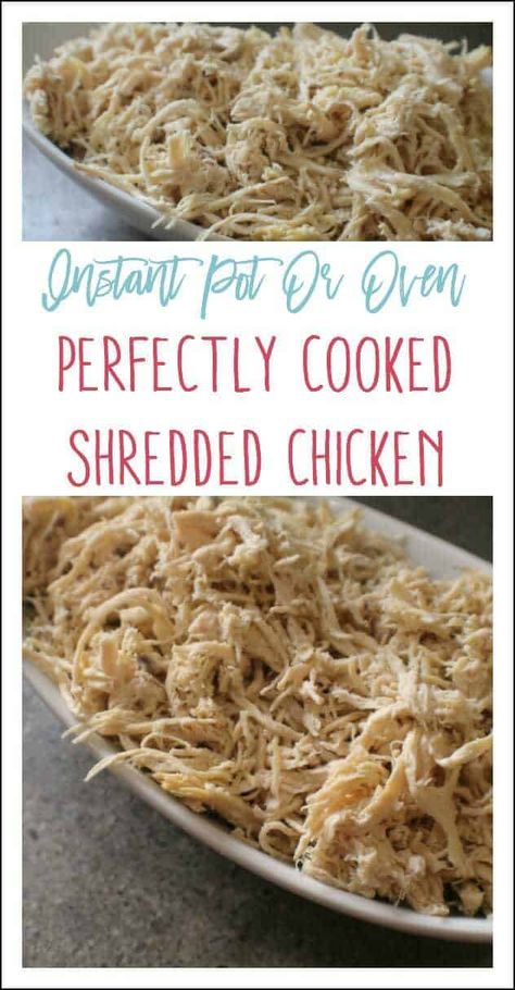 Shredded Chicken In The Oven, Shredded Chicken Breast Recipes, Tacos Crockpot, Chicken In The Instant Pot, Instant Pot Shredded Chicken, Chicken Breast Oven, Chicken In The Oven, Easy Shredded Chicken, Make Shredded Chicken