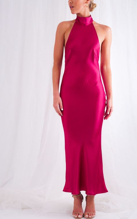 Pretty Lavish, High Fashion Trends, Magenta Dress, Halterneck Dress, Red Formal Dress, Perfect Dress, One Shoulder Formal Dress, High Fashion, The Dress