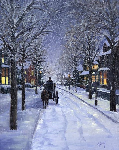 Old fashioned winter scene with horse and carriage #Victorian, #horseandcarriage #nostalgia #snowfall Winters Tafereel, Illustration Noel, Winter Magic, Thomas Kinkade, Winter Scenery, Old Fashioned Christmas, Foto Vintage, Horse Drawn, Snow Scenes