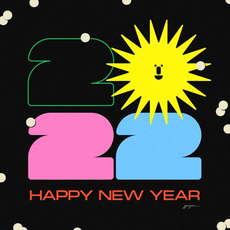 Happy New Year Graphic Design, New Year Graphic Design, New Year Poster Design, Type Graphic Design, New Year Logo, New Year Typography, 2022 Happy New Year, Advertising Awards, Online Web Design