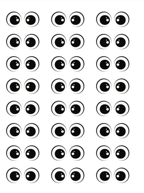 Printable Eyes Templates, Printable Eyes For Crafts, Eyes Template, Eyes For Crafts, Eye Template, Eyes Printable, Royal Icing Transfers, Kindergarden Activities, Preschool Art Activities