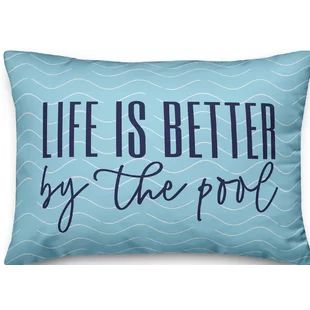 Pool Indoor, Pool Pillow, Poolside Decor, House Pool, Boat Decor, Wavy Lines, Water Ripples, Cream Rug, Beachcrest Home